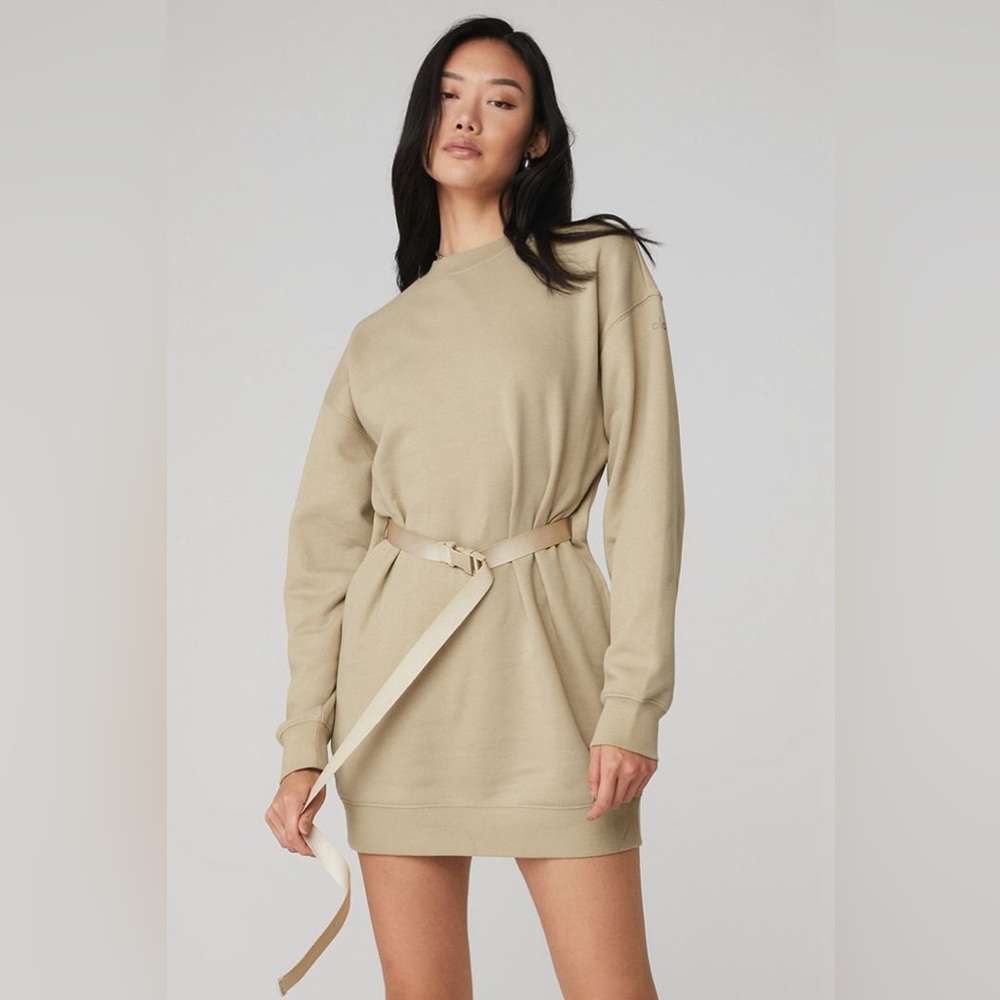 Alo Cityscape Sweatshirt Dress California Sand size S
